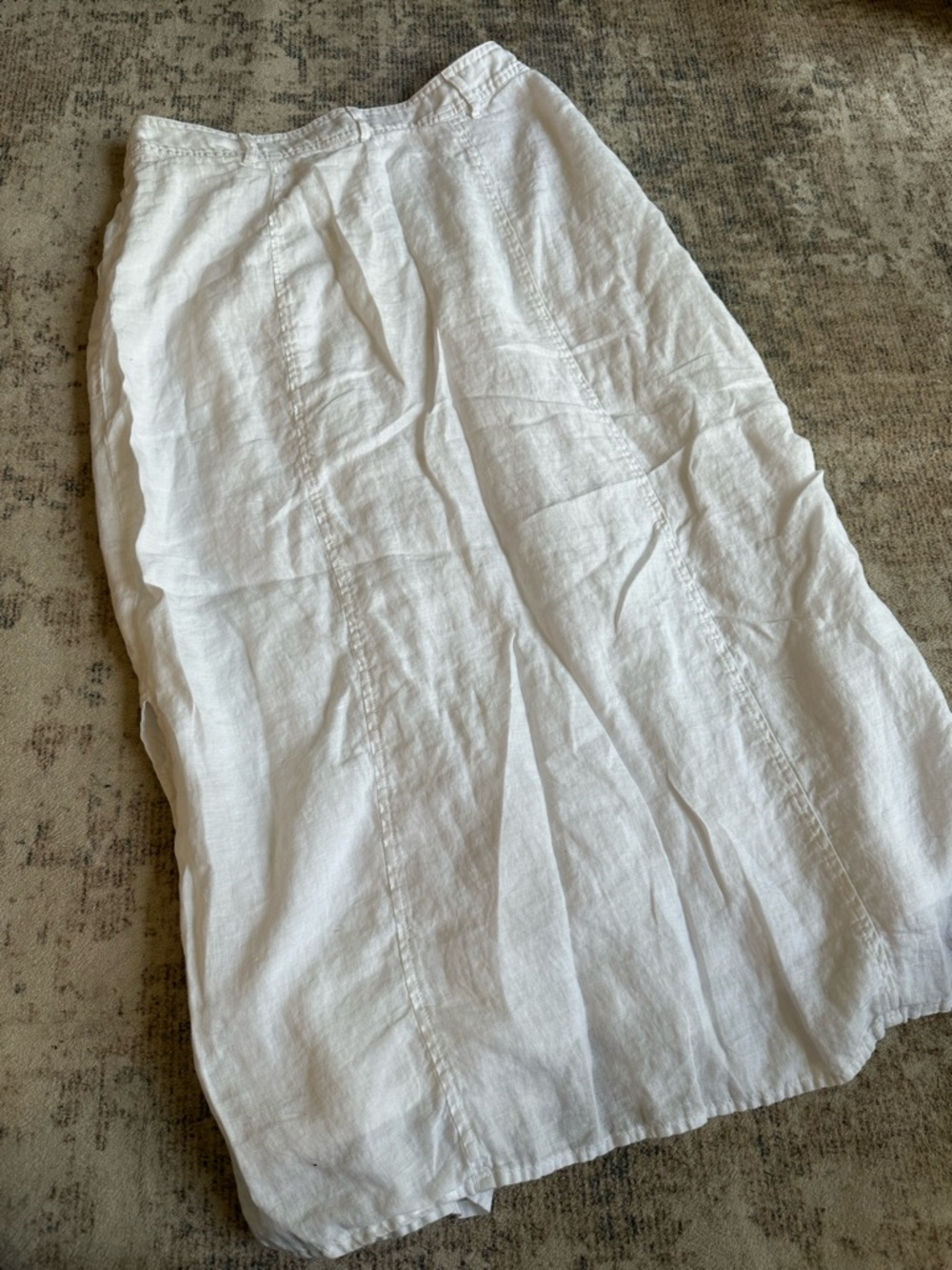 Talbots White Linen Button Front Midi Skirt Size 6 Classic Summer - Picture 7 of 7
